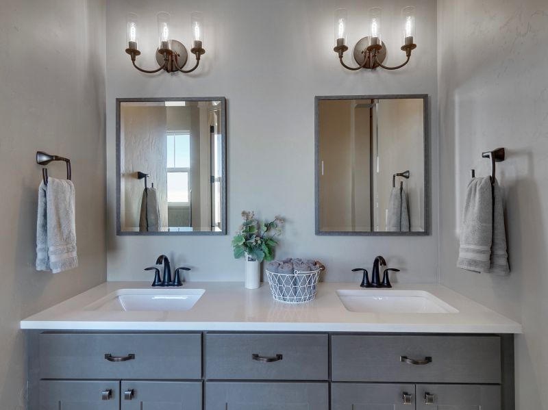 Floating vanity with double sinks