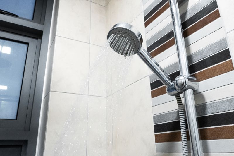 Walk-in shower with rainfall showerhead